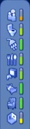 Motives as they appear in The Sims 2: Pets (console).