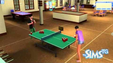 Sims playing juice pong