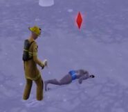 Firefighter reviving frozen Sim