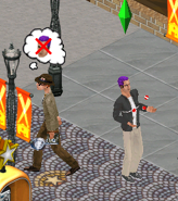 A Sim being rejected by the paparazzo.