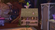 A fairy[TS4:EBN] walking around in a dollhouse.