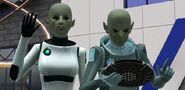 Female and Male Alien Sims from The Sims 3: Seasons.