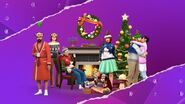 An official holiday render of Bob with Eliza, Gladys Morse, Ned Whalen, a baby cowplant, Amber Stein, Steve Fogel, and June Kay