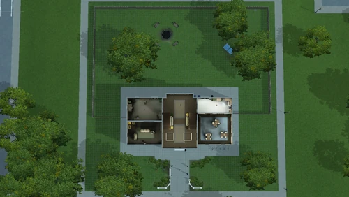 aerial view of Malan Hall's lot