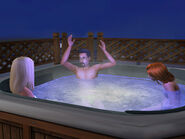 Dina and Nina in Don's hot tub
