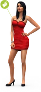 A render of Bella with her hand on her hip