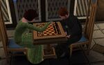 Seamus and Shauna O'Connell practice chess together.