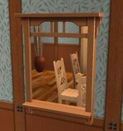 A wall mirror in The Sims 2 with reflections enabled.