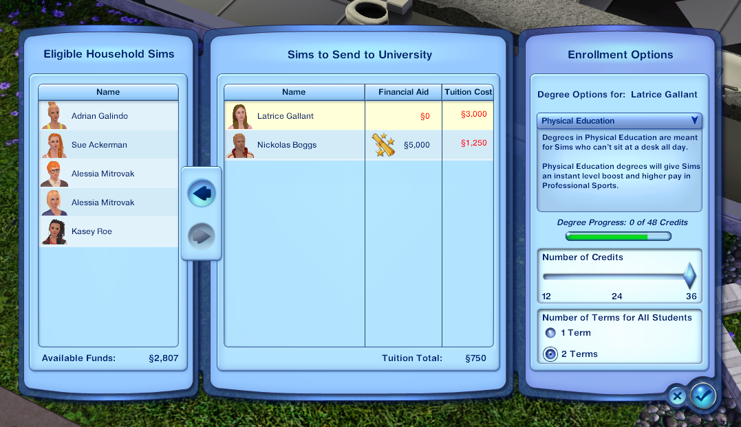 sims 3 degrees