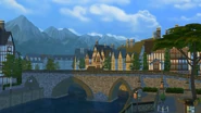 Windenburg bridge and mountains