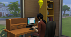 TS4 Sim Practicing Writing