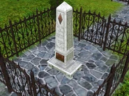 A large gravestone