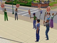 A protest outside city hall.