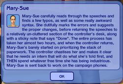 Mary sue chance card demoted