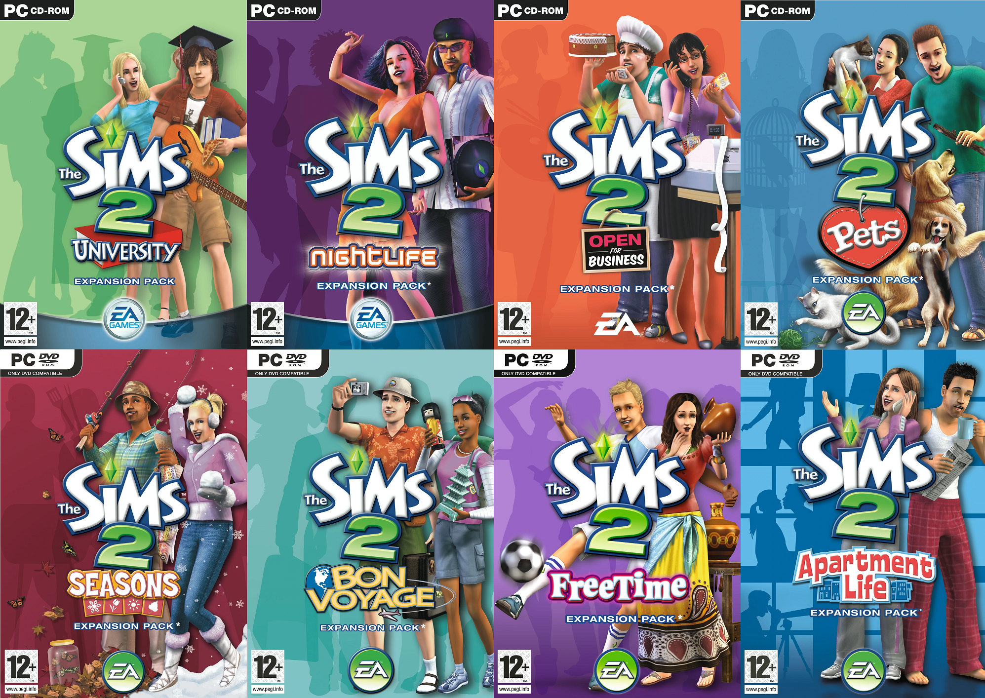 sims 2 expansion packs add on to each other