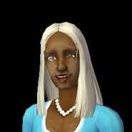 Willow with her glitchy genetic face and eye color.