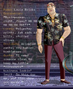 Louie Brick's profile from the defunct Urbz website (Character illustration version).