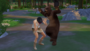 A bear roaring at a Sim.