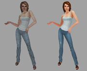 An early render of a female Sim.