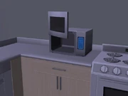 Парящая в воздухе дверца от микроволновой печи (под воздействием призрака).