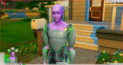 An alien in The Sims 4: Get to Work.