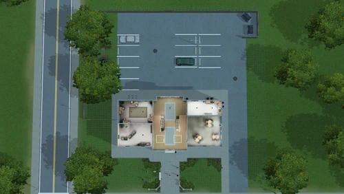 Aerial view of De Anda Hall's lot