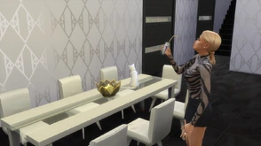 A vampire drinking a plasma pack in The Sims 4: Vampires.