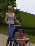 Kelly Greenwood out on a morning stroll.with her mother Holly..