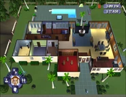 An overhead view of Tinsel Bluffs from the Sims Bustin' Out (console).