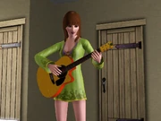 Singer playing guitar