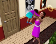 A mom playing with her toddler daughter.