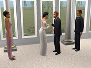 Daniel and Mary-Sue's wedding. Cassandra Goth is Mary-Sue's maid of honor.