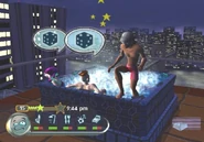 Urbz in a jacuzzi.