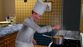 Персонаж готовит