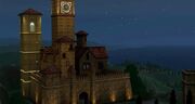 Monte Vista castle at night