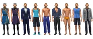 Messiah's default outfits in CAS (regular form)