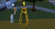 The ghost of a Sim that died of Rabid Rodent Fever