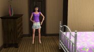 Abby as a teenage girl in her bedroom