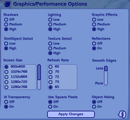 Graphics/Performance Options in The Sims 2