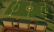 Monte Vista football field. Has both soccer lines and endzones. (~41x25)