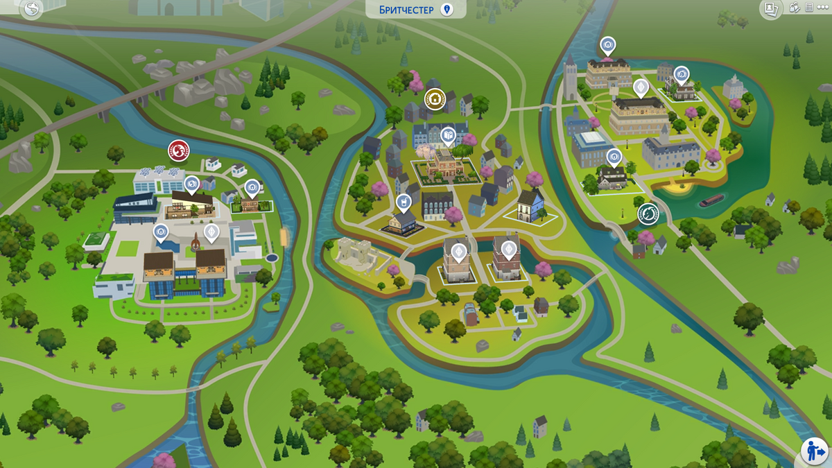 Карта расположения городов симс 4 Бритчестер The Sims Вики Fandom