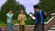 A Sim graduating.