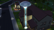 Alien abduction in The Sims 4 Get to Work.