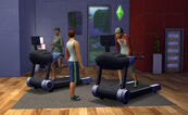 An example of multitasking ability. Sims can chat and run on the treadmill at the same time