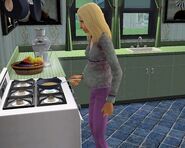 A Sim in her third trimester of pregnancy in The Sims 2