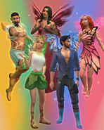 A promotional image from social networks, showing Bella Goth, Bob Pancakes, Don Lothario, Nancy Landgraab and Nina Caliente as fairies.