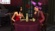 Bella and Mortimer on a Love Day date in a trailer for The Sims 4: Seasons