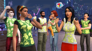 Elvira en la captura de pantalla de la celebración del 17 aniversario de la serie de Los Sims