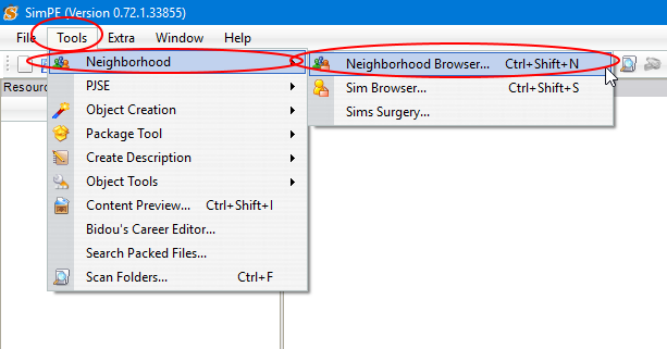 locate the neighborhood template folder in the sims 2 super collection for mac