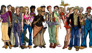 Official Concept art of the PSP cast with Lincoln in the middle next to Emily Emory and Isaac Rossum